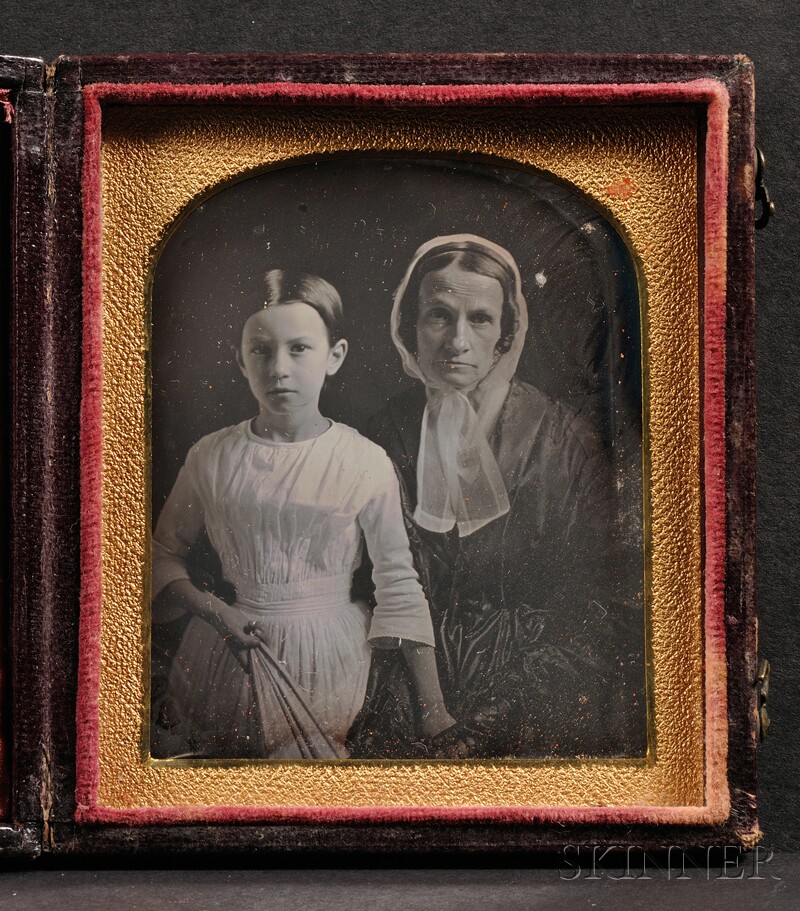 Appraisal: Sixth Plate Daguerreotype Portrait of a Mother and Daughter in