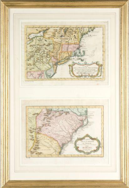 Appraisal: Two th Century French Maps of Eastern Seaboard both hand-colored