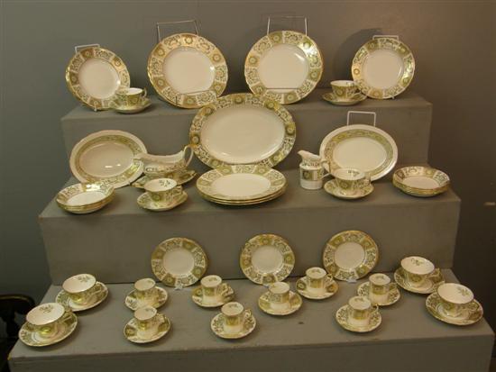 Appraisal: Royal Crown Derby 'Green Derby Panel' eight place dinner service