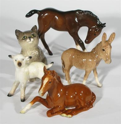 Appraisal: A Beswick model of a donkey glazed in colours two