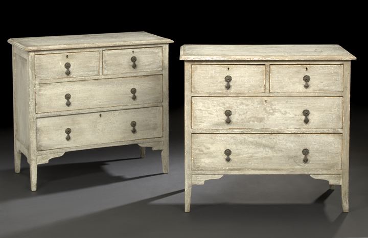 Appraisal: Pair of Continental Polychromed Oak Chests th century each with