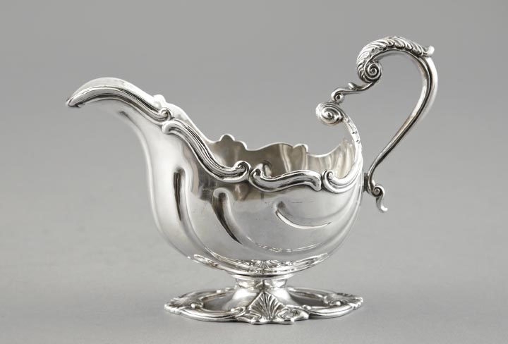 Appraisal: Attractive English Silverplate Footed Sauceboat third quarter th century of