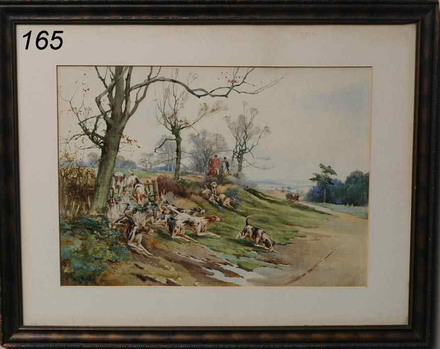 Appraisal: Walter Morby The Fox Hunt '' x '' watercolor signed