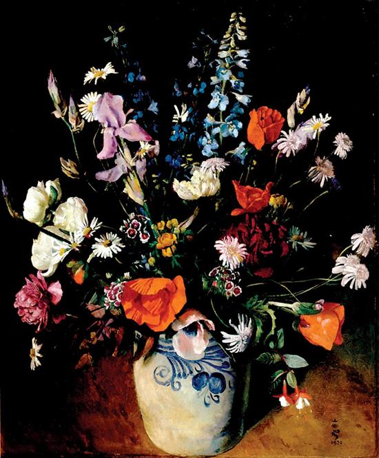 Appraisal: Paul Hermann Schoedder German - SPRING FLOWERS IN POTTERY oil