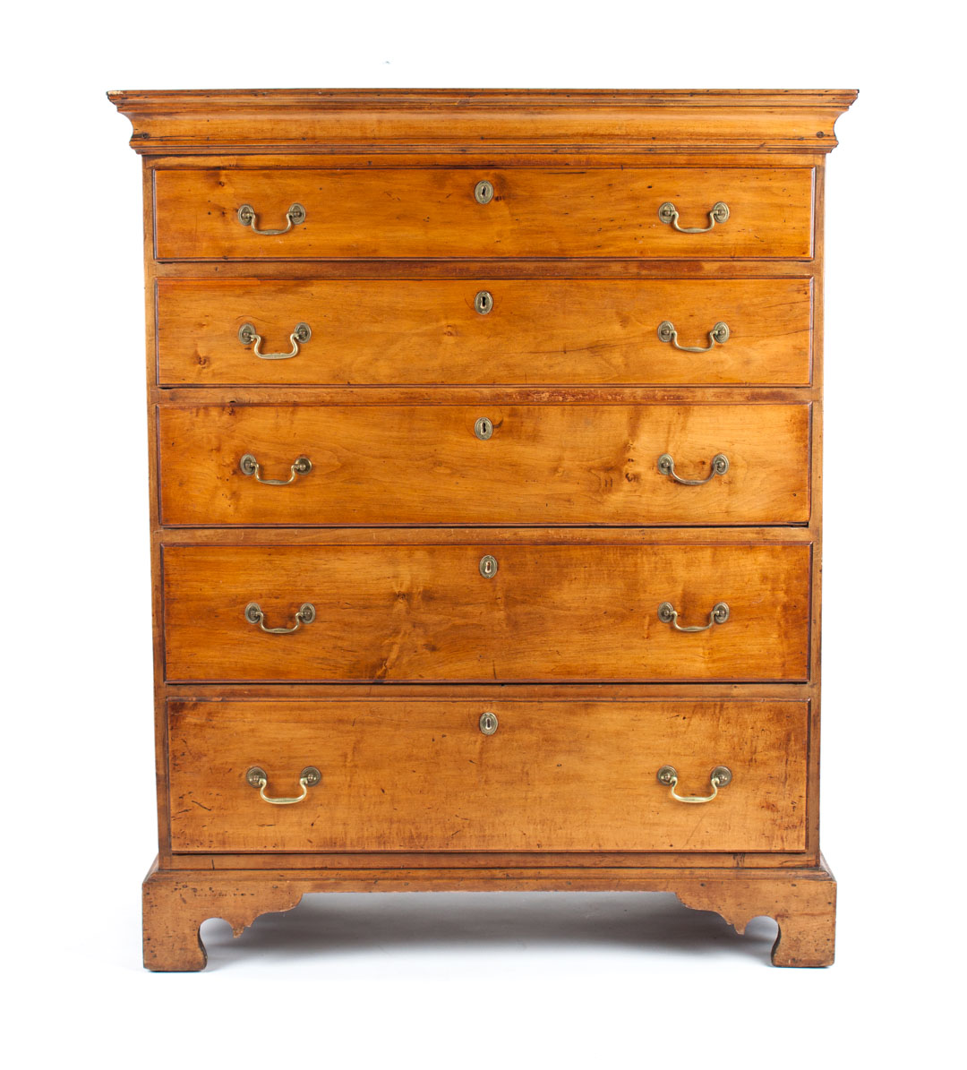 Appraisal: New England Queen Anne style maple tall chest fourth quarter-