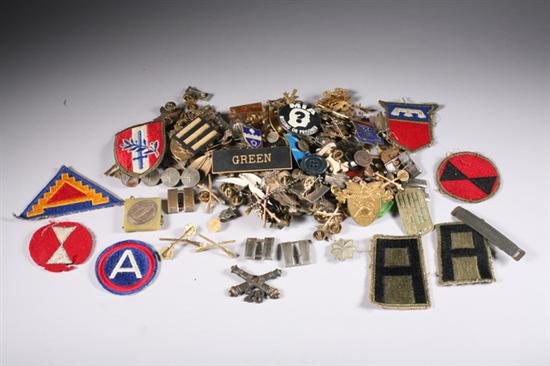 Appraisal: AMERICAN MILITARY INSIGNIA AND BADGES Mostly World War II era