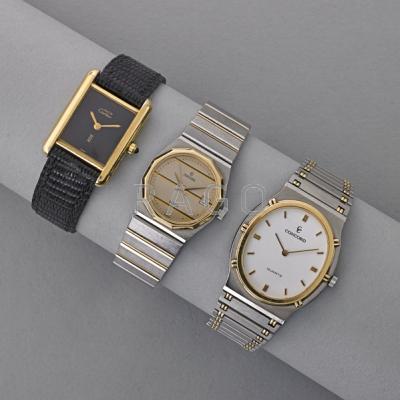 Appraisal: LADIES WATCHES BY CONCORD OR CARTIER Three quartz wristwatches Cartier