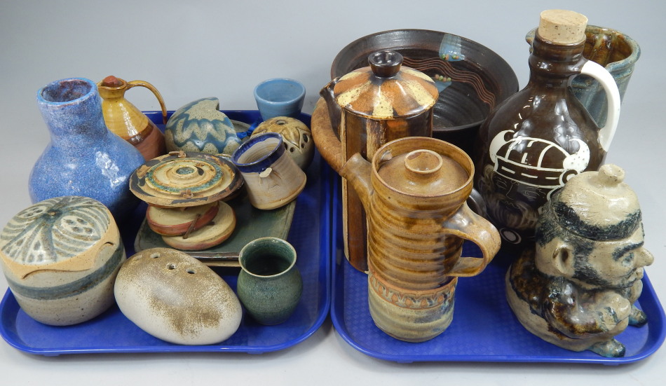 Appraisal: Various items of Studio Pottery to include bowls figures flasks