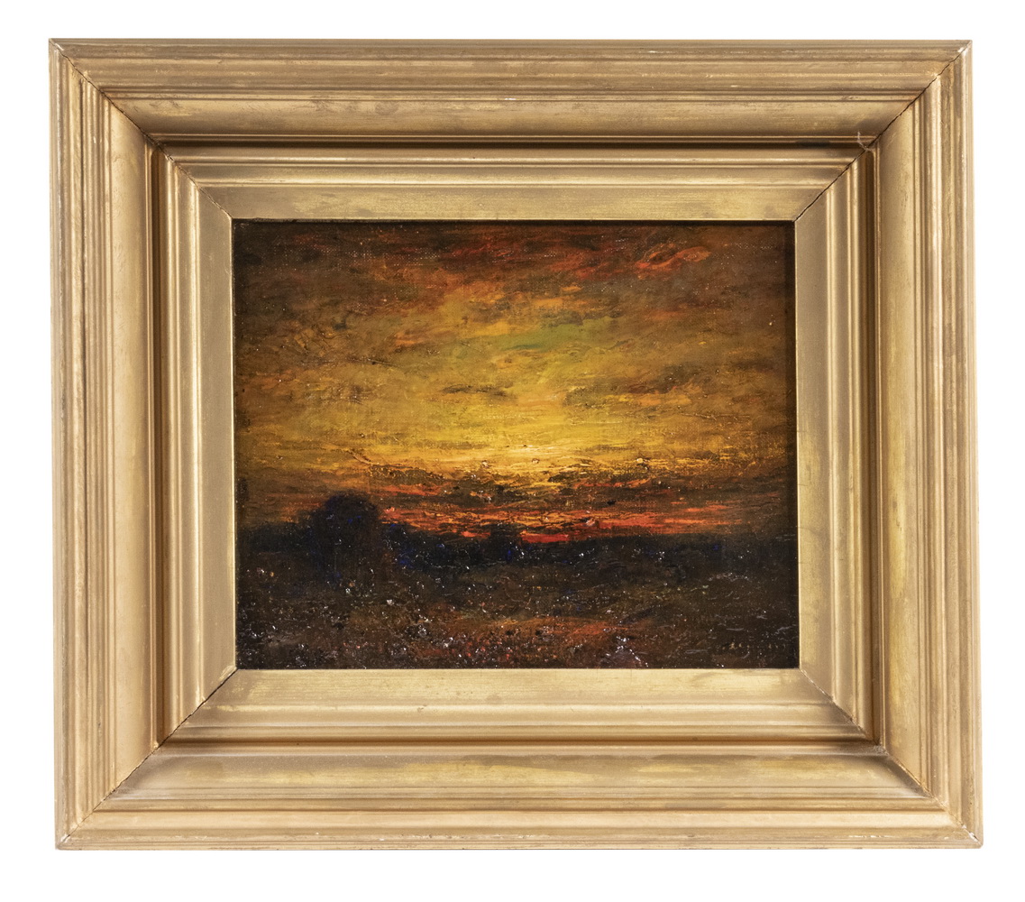 Appraisal: RALPH ALBERT BLAKELOCK NY CA - Sunset oil on canvasboard