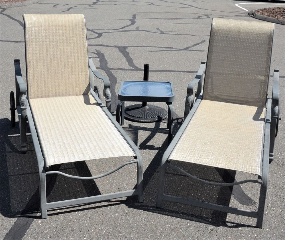 Appraisal: Four Piece Outdoor Set to include a pair of chaises