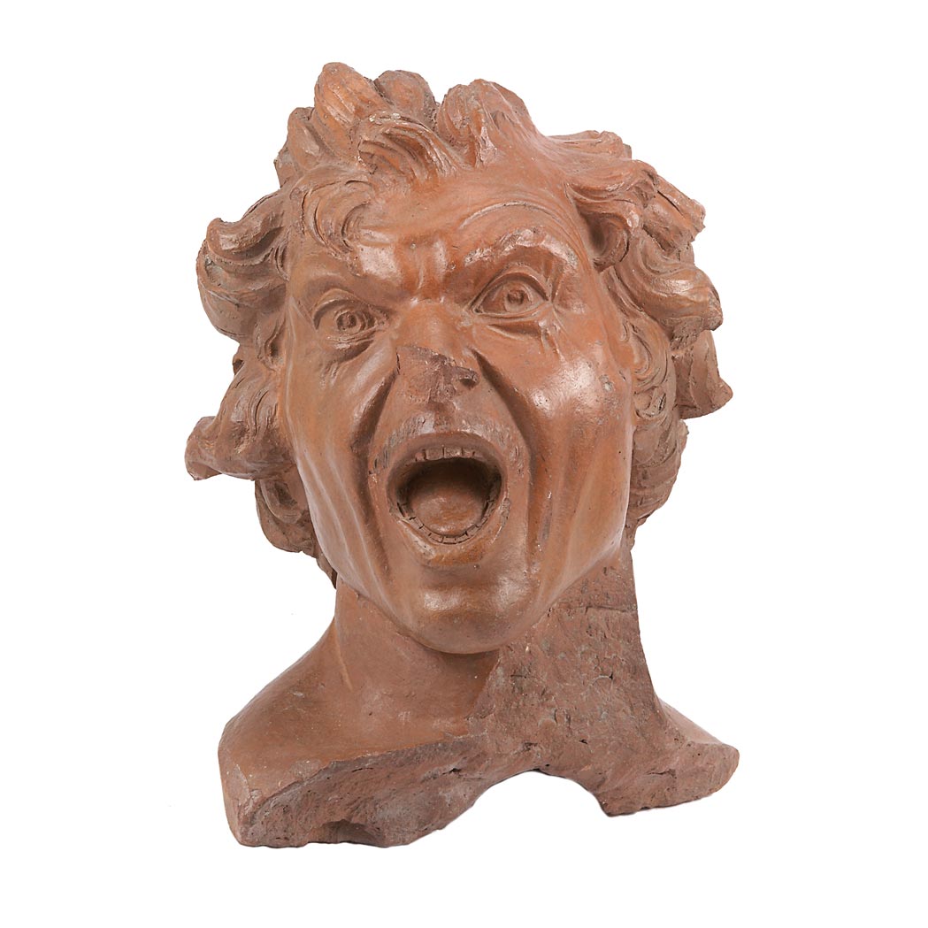 Appraisal: Continental Terra Cotta Head Depicting the Anima Damnata after Bernine