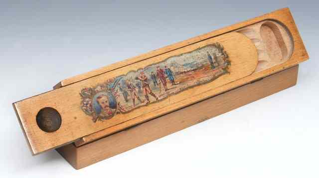 Appraisal: A BEECHWOOD VICTORIAN PENCIL CASE depicting a House of Commons