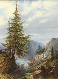 Appraisal: Painting Albert Bierstadt Albert Bierstadt American - Stream with Mountain