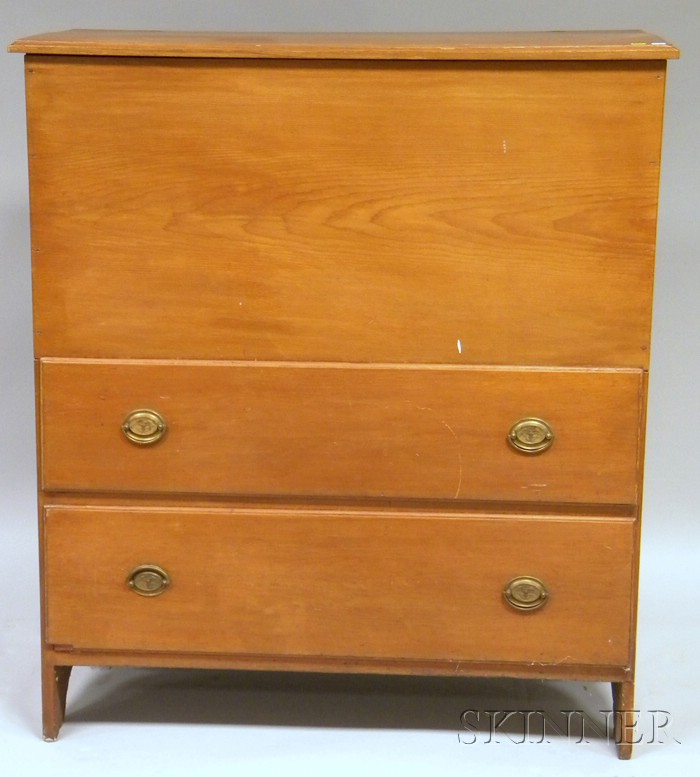 Appraisal: Ash Blanket Chest over Two Long Drawers ht wd in