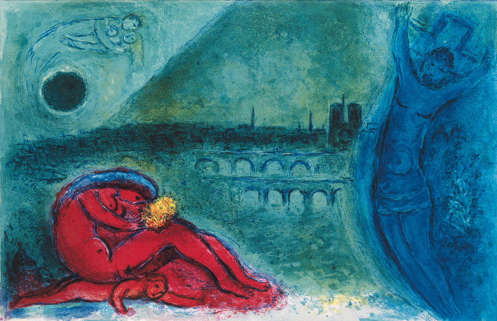 Appraisal: MARC CHAGALL Quai de la Tournelle Color lithograph on cream