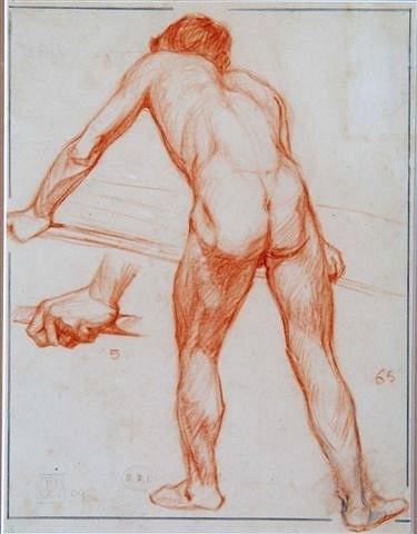 Appraisal: LESLIE MOFFAT WARD British - Figure study monogrammed and dated