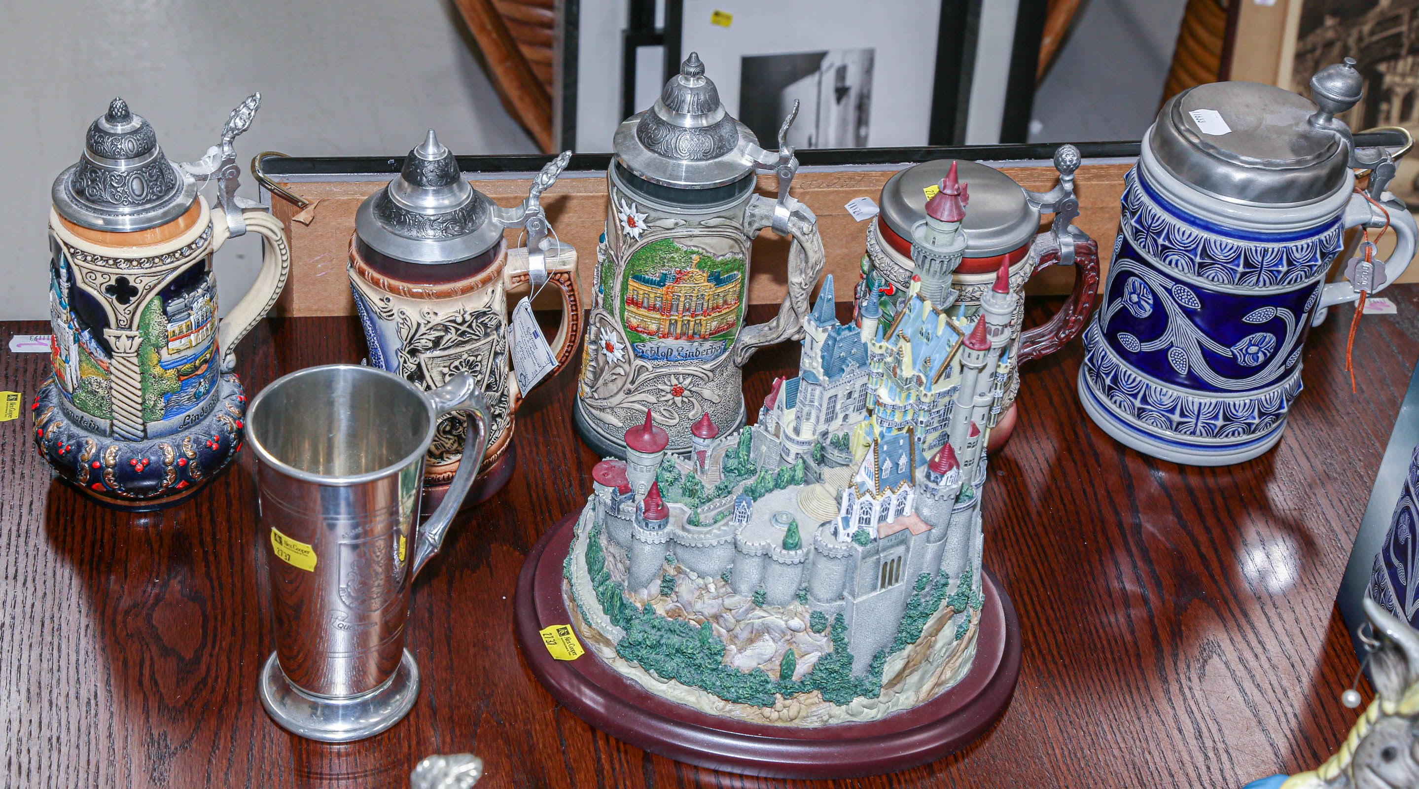 Appraisal: ASSORTED MODERN STEINS LENOX FALKENSTEIN CASTLE Including Sheffield Arms of