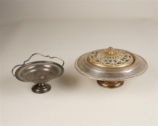 Appraisal: Two Pieces of Sterling a weighted base rolled rim compote