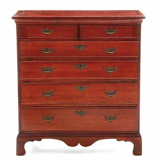 Appraisal: Southern walnut chest of drawers late th early th century