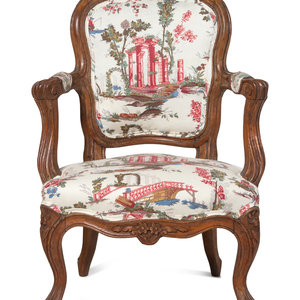 Appraisal: A Louis XV Beechwood Child's Fauteuil th Century Height x