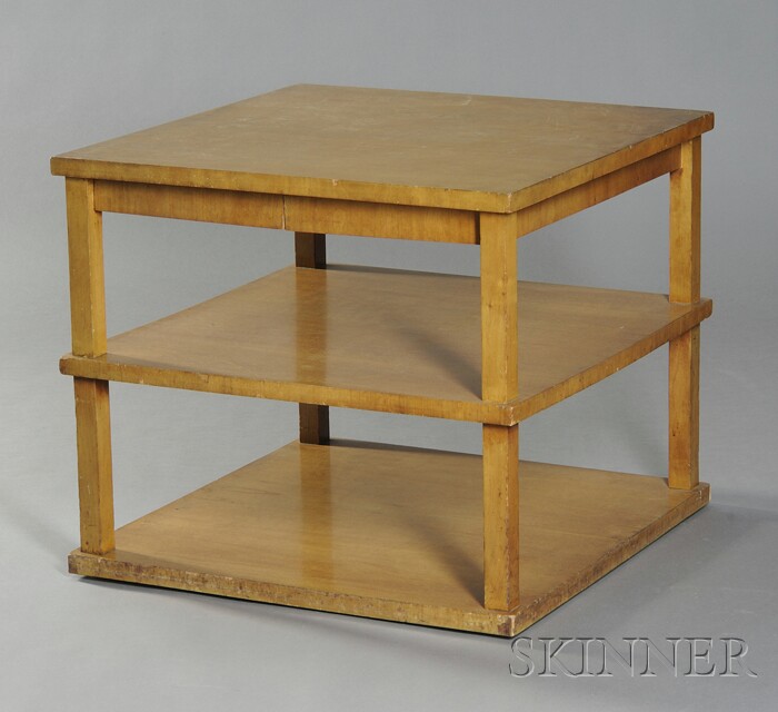 Appraisal: T H Robsjohn-Gibbings Two-tier Table Maple veneers United States s