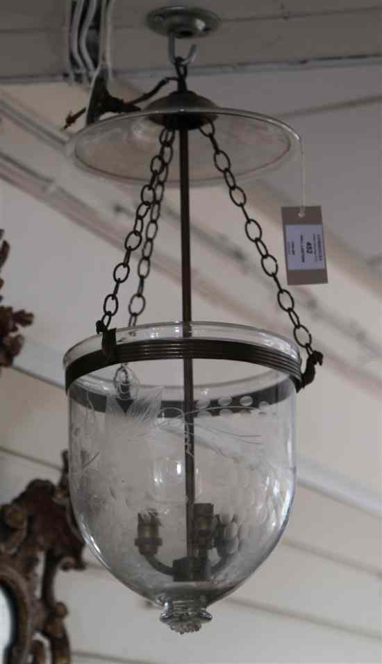 Appraisal: A cut glass bullet shaped hall lantern in Estimate -