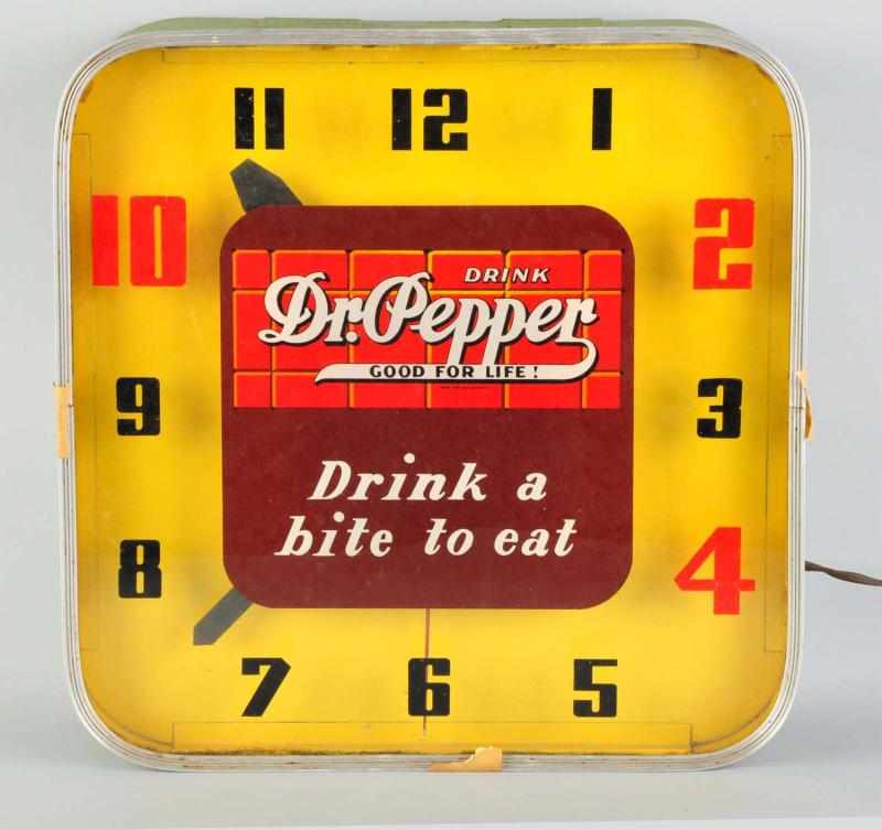 Appraisal: Electric Dr Pepper Lackner Light-Up Clock Description s Currently does