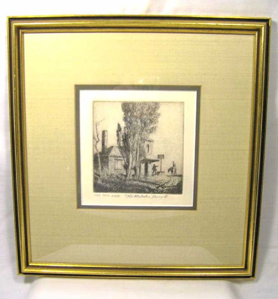 Appraisal: Old Toll Gate - Malcolm Parcell Originial etching of the