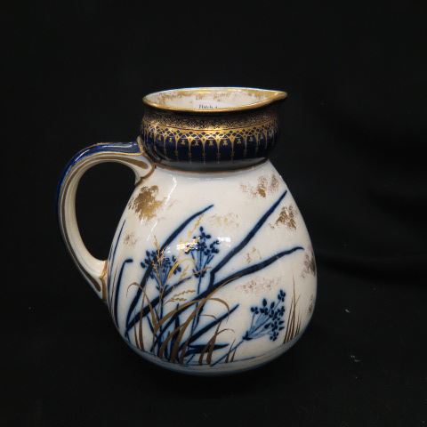 Appraisal: English Ironstone Pitcher flo blue style with bird foliage gold