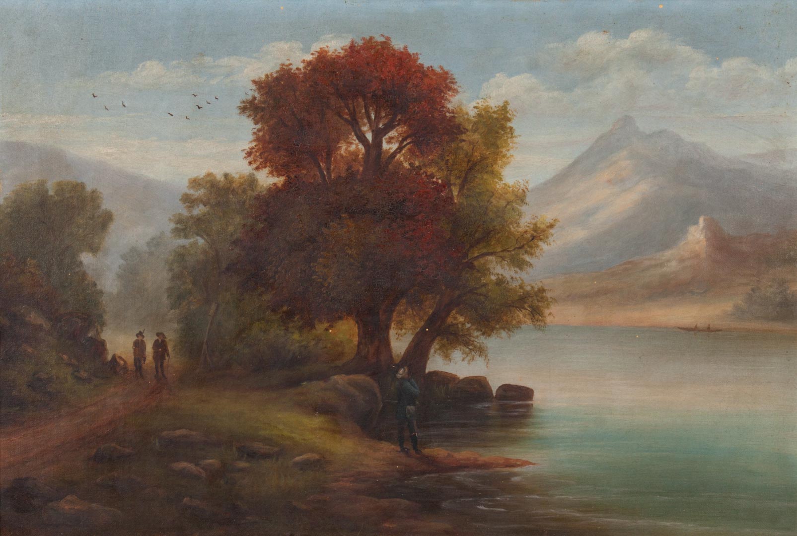 Appraisal: American School th c Autumnal Landscape oil Late th century