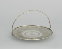 Appraisal: A Sterling Silver Pierced Tray With Hinged Handle A pretty