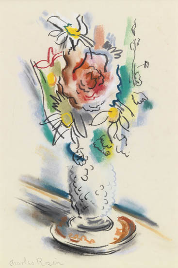 Appraisal: CHARLES ROSEN Bouquet Color pastels on paper circa x mm