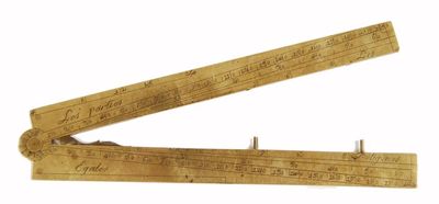 Appraisal: An th century French brass sector inscribed 'Canivet a Paris'