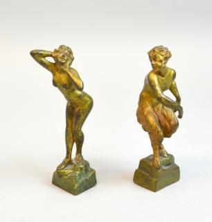 Appraisal: Cold painted Bronze nymph and satyr cm high