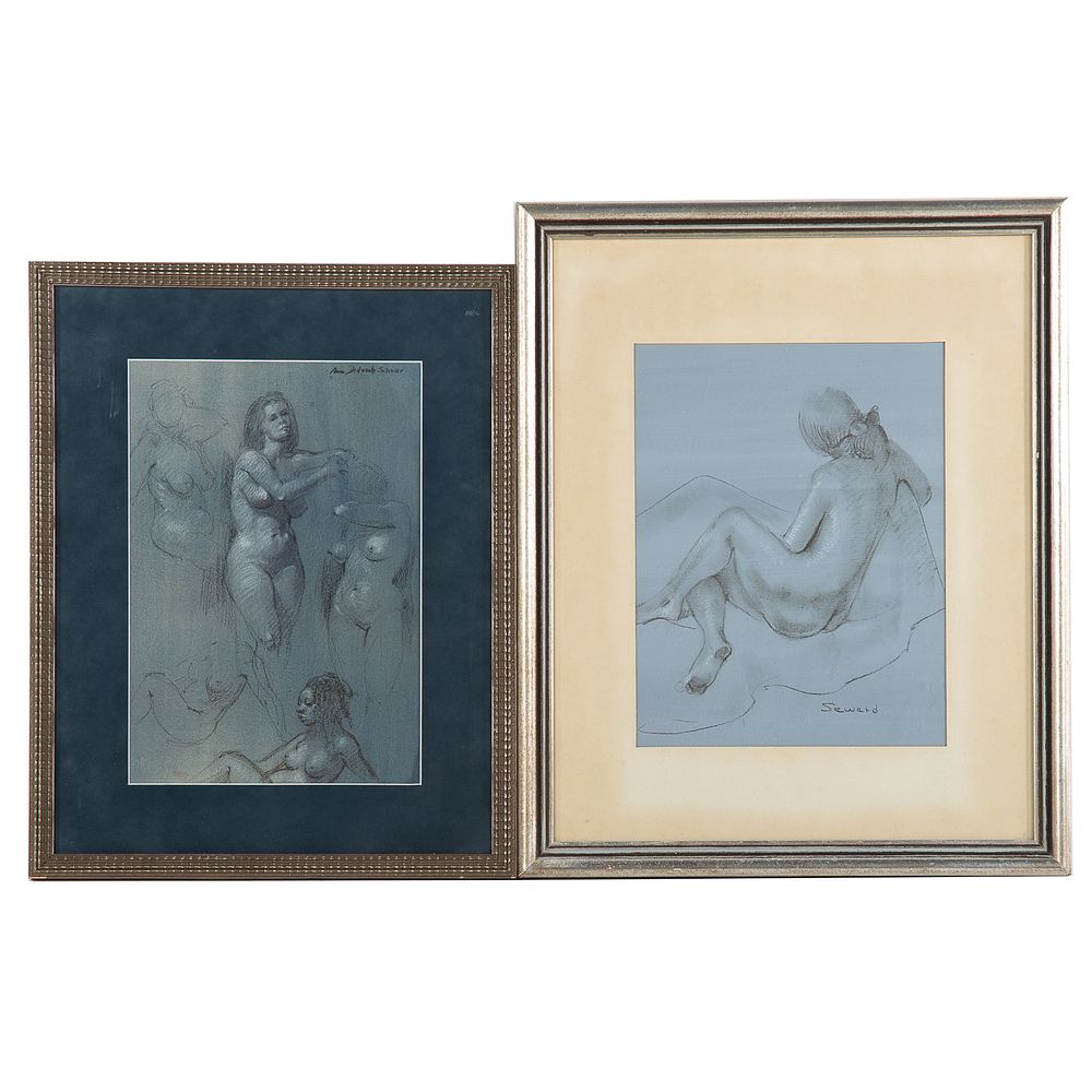 Appraisal: Two Schuler School Drawings Each Framed Ann Didusch Schuler American