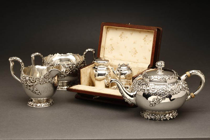 Appraisal: Theodore Starr tea service J F Fradley sterling Theodore Starr