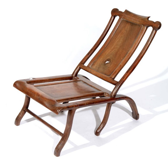 Appraisal: A CHINESE HARDWOOD STARGAZING CHAIR