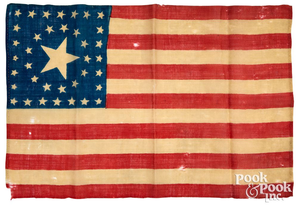 Appraisal: Thirty-eight star American parade flag ca Thirty-eight star American parade