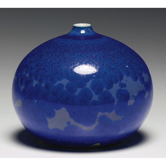 Appraisal: Robert Klien vase shown bulbous shape covered in a blue