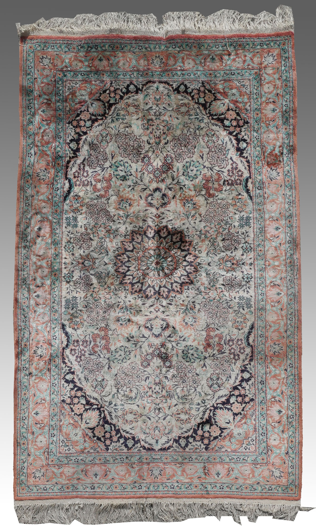 Appraisal: TURKISH HAND KNOTTED COTTON OR FAUX SILK RUG ' ''