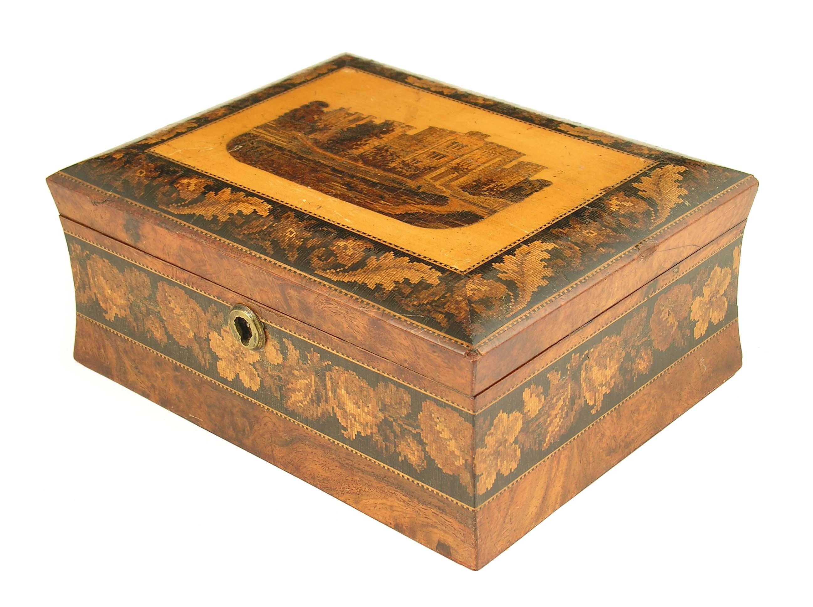 Appraisal: A Victorian rosewood Tunbridge ware work box