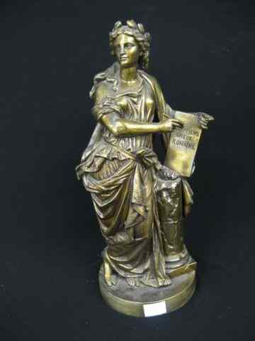 Appraisal: Victorian Bronzed Statue of a Lady withtablet '' tall circa