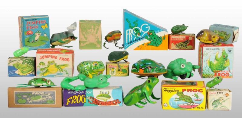 Appraisal: Lot of Frog Wind-Up Toys Description Most are tin and