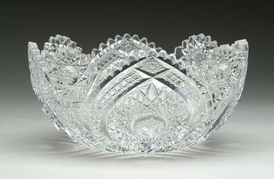 Appraisal: CUT GLASS BOWL Nice cut glass bowl cut is in