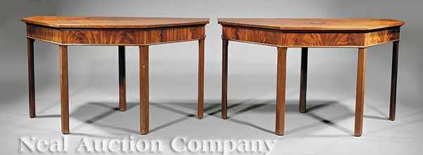 Appraisal: A Pair of George III Mahogany Console Tables early th