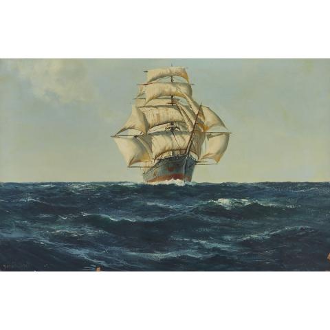 Appraisal: DONALD BRETT th Century SHIP IN DEEP WATER British Oil