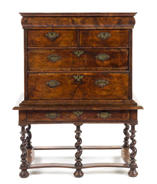 Appraisal: Sale Lot A William and Mary Walnut Chest on Stand