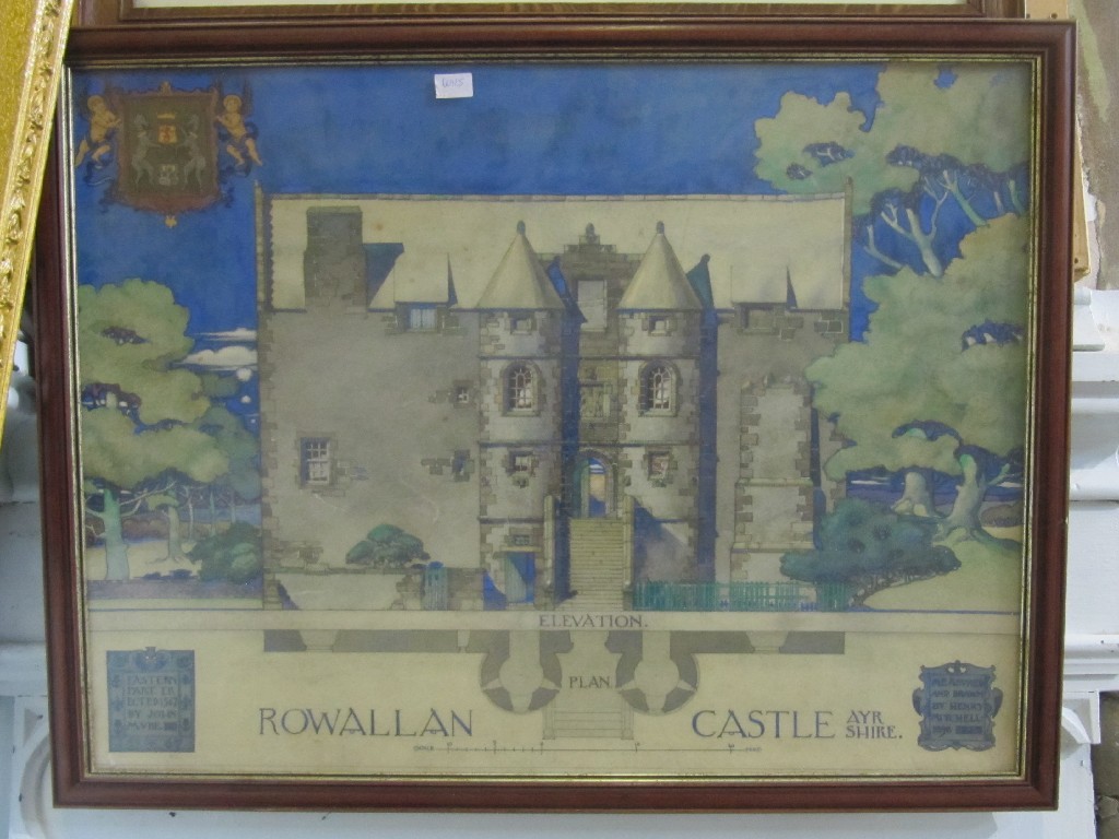 Appraisal: Architects watercolour drawing 'Rowallan Castle' signed and dated HENRY MITCHELL