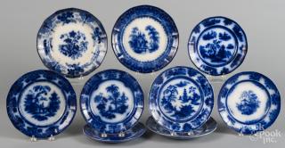 Appraisal: Nine flow blue plates to include Amoy Chapoo Tonquin etc