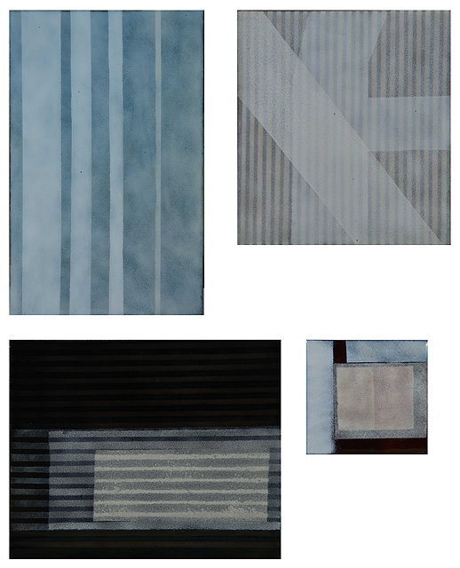 Appraisal: Ann Robin Banks British - Four panels in white grey